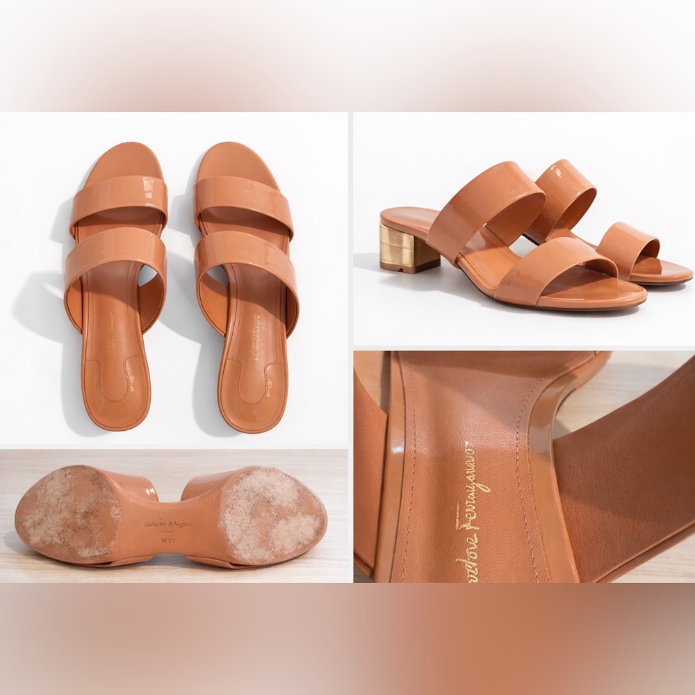 Salvatore Ferragamo Women's Brown Slide Sandals